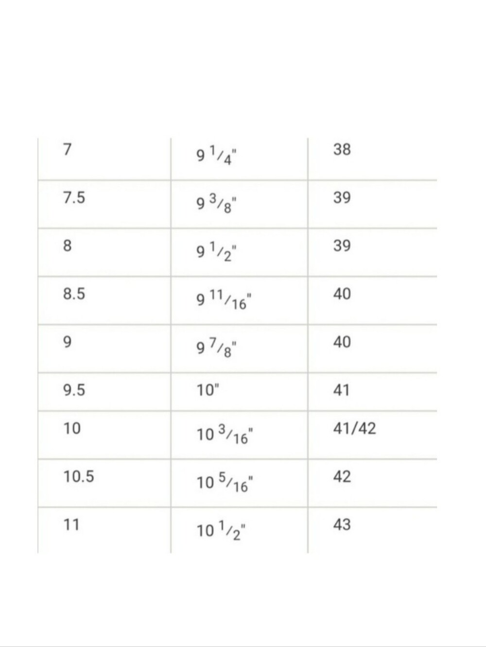 Eu us shoe size conversion chart
